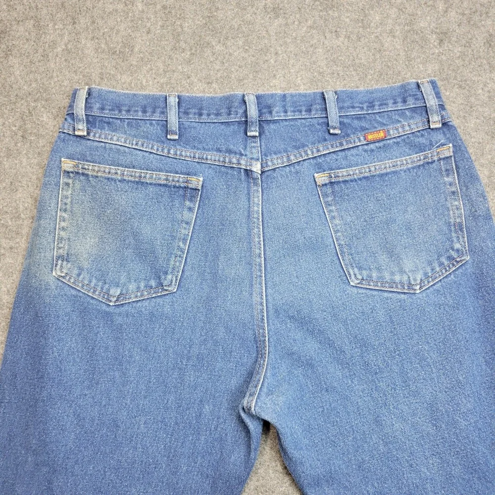 Rustler Jeans Mens 38x30 Blue Denim Stretch Y2k Boho Streetwear Grunge Americana